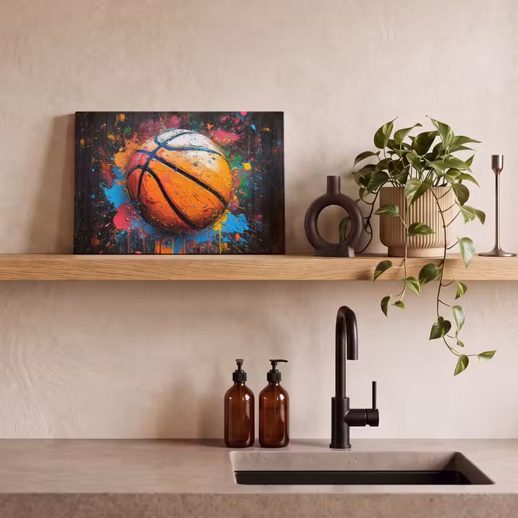 Canvas schilderij - Graffiti - Basketbal - Verf - Sport — 3