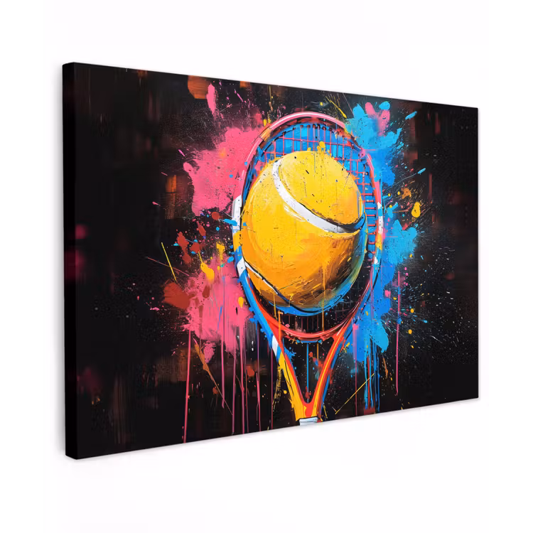 Canvas schilderij - Graffiti - Tennis - Sport - Racket — 1