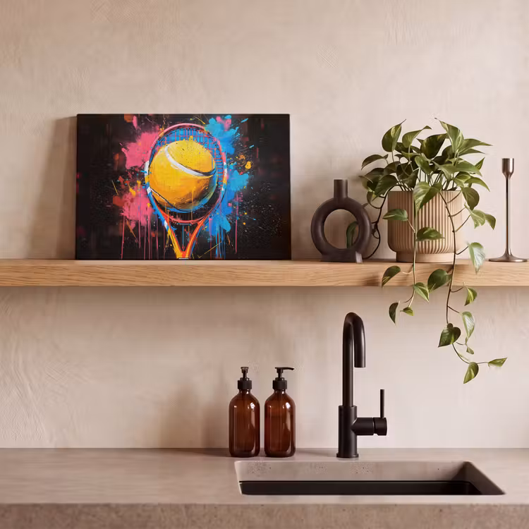 Canvas schilderij - Graffiti - Tennis - Sport - Racket — 3