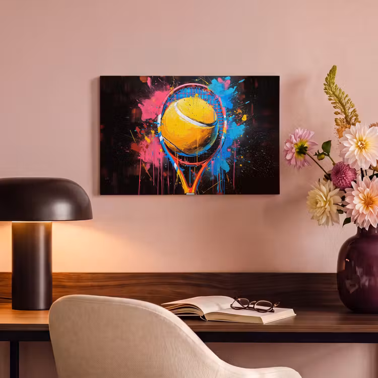 Canvas schilderij - Graffiti - Tennis - Sport - Racket — 4