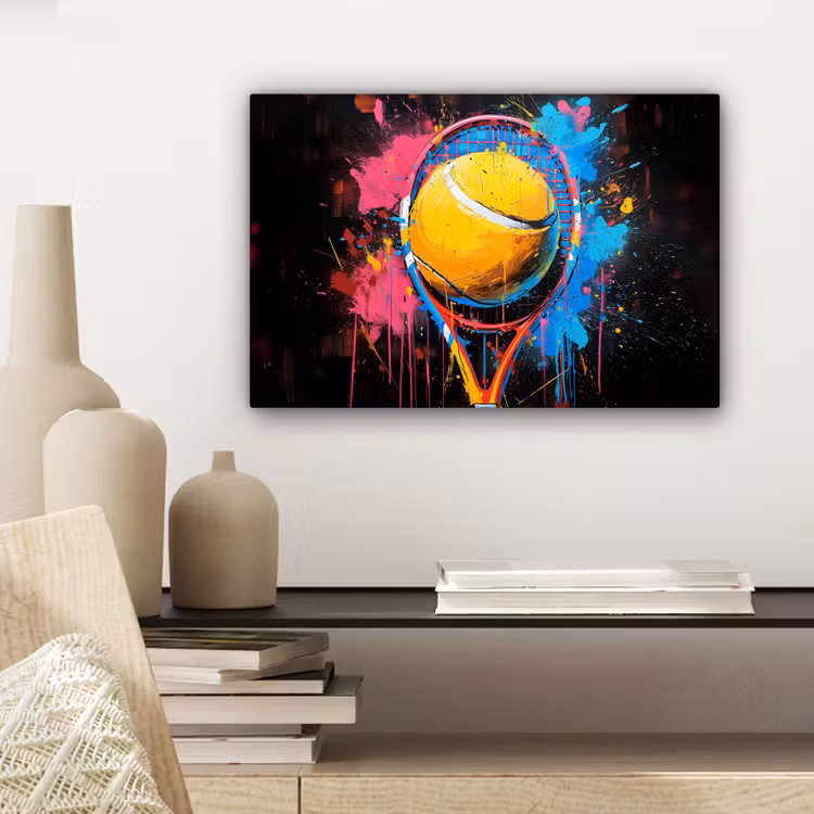 Canvas schilderij - Graffiti - Tennis - Sport - Racket — 5