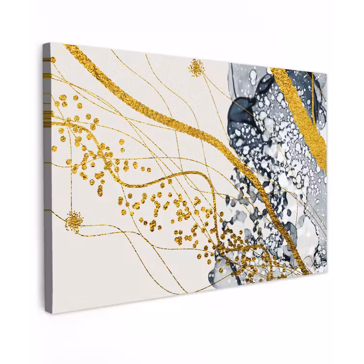 Canvas schilderij - Abstract - Goud - Natuur - Kunst — 1