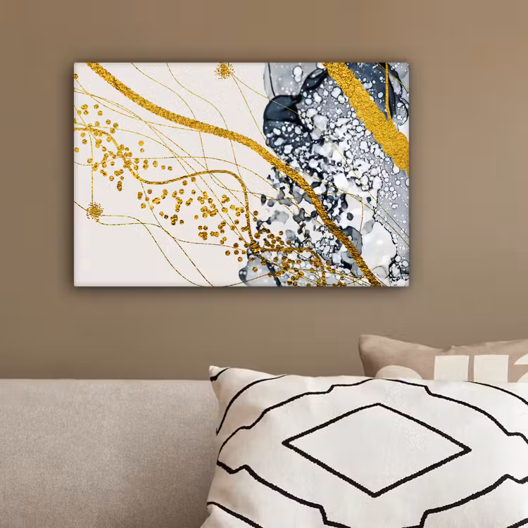 Canvas schilderij - Abstract - Goud - Natuur - Kunst — 3