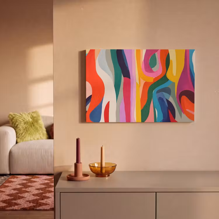 Canvas schilderij - Abstract - Kleurrijk - Golven - Lijnen — 2