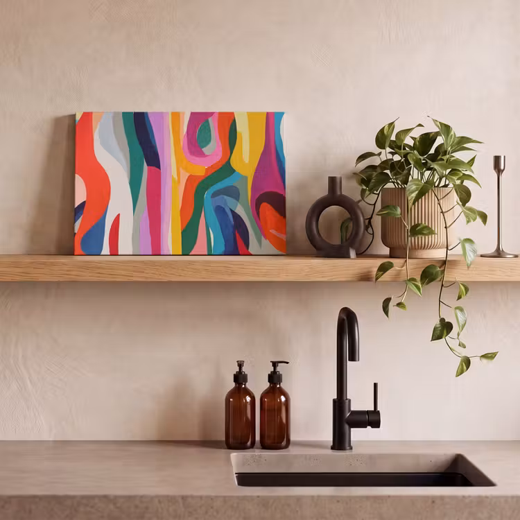 Canvas schilderij - Abstract - Kleurrijk - Golven - Lijnen — 3