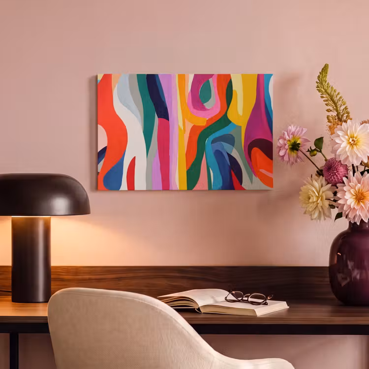 Canvas schilderij - Abstract - Kleurrijk - Golven - Lijnen — 4