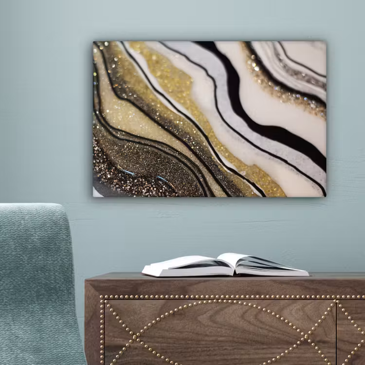 Canvas schilderij - Edelsteen - Abstract - Marmer - Natuur — 4