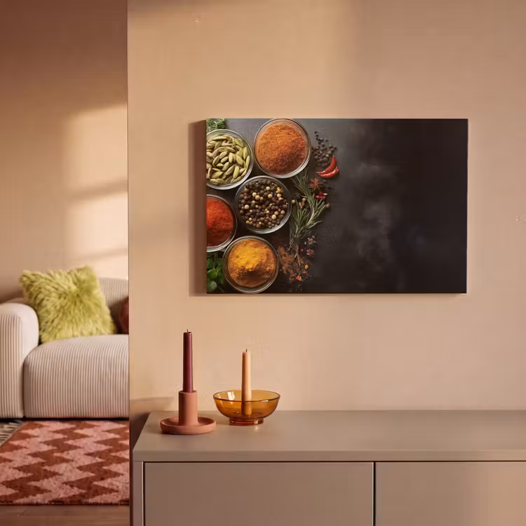 Canvas schilderij - Glazen - Bakjes - Blaadjes - Kruiden — 2