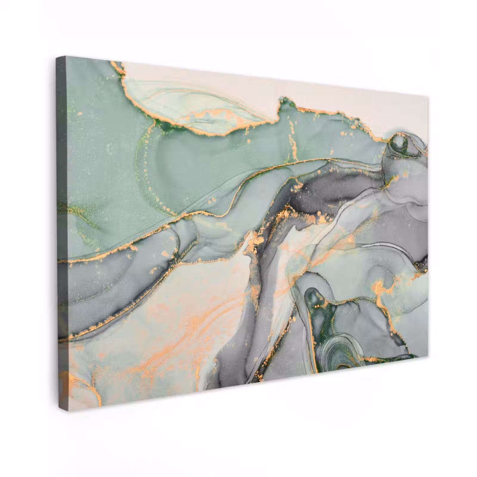 Canvas schilderij - Goud - Marmer - Groen - luxe - Glitter - Marmerlook — 1