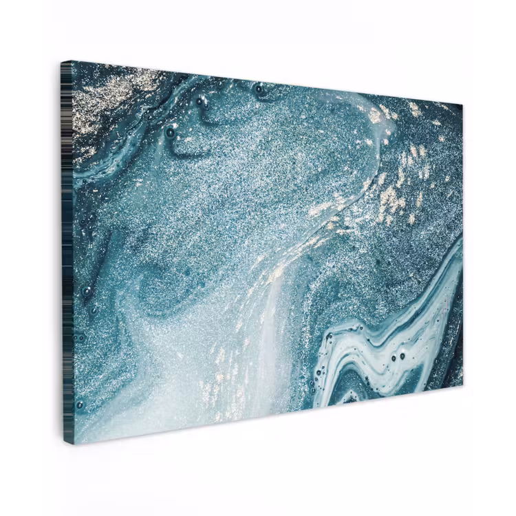 Canvas schilderij - Edelstenen - Blauw - Natuur - Marmer - Abstract — 1
