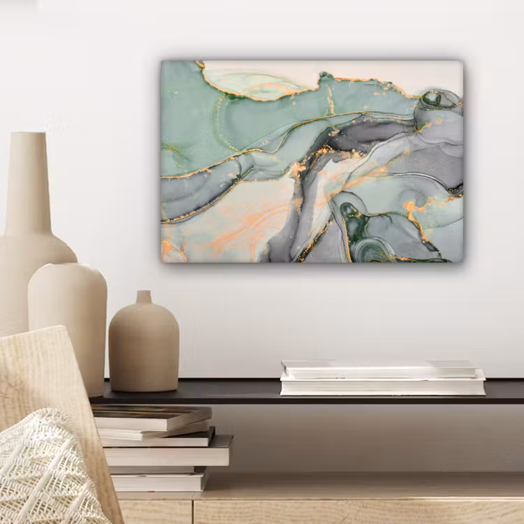 Canvas schilderij - Goud - Marmer - Groen - luxe - Glitter - Marmerlook — 5
