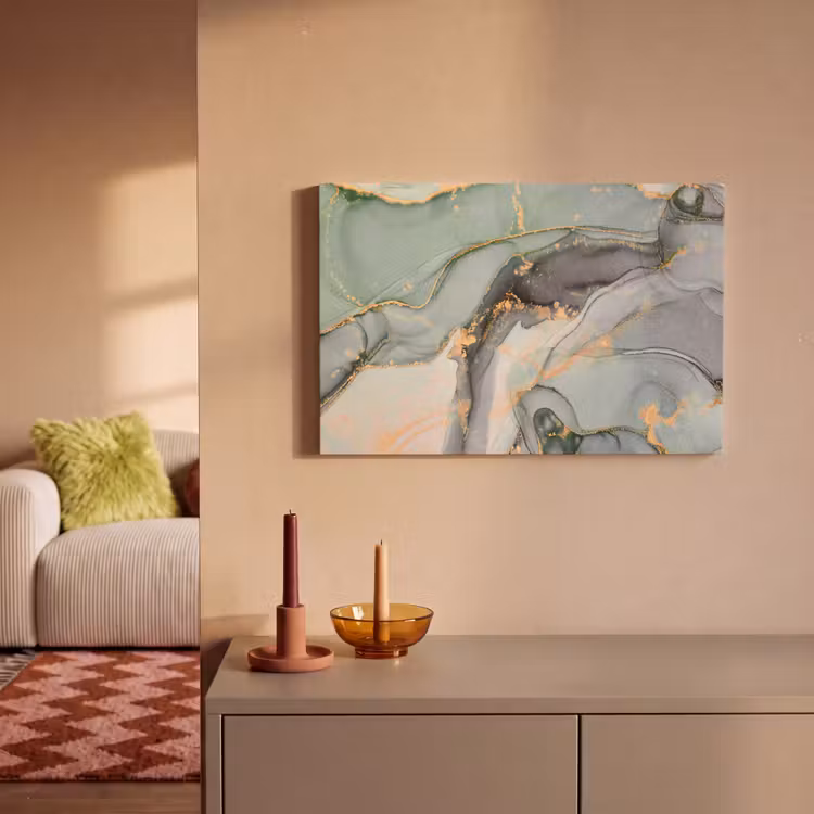 Canvas schilderij - Goud - Marmer - Groen - luxe - Glitter - Marmerlook — 2