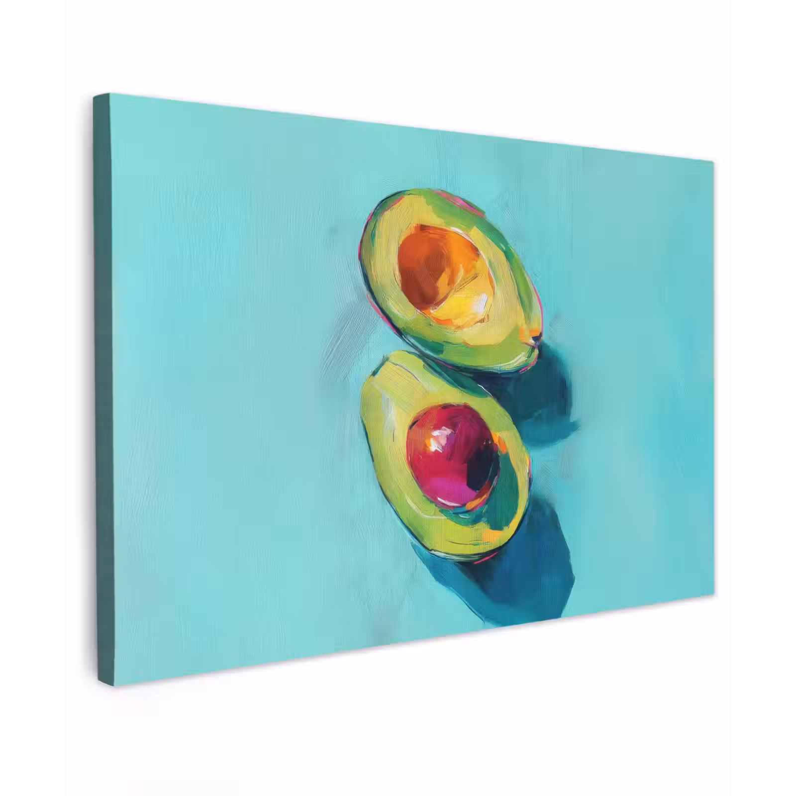 Canvas schilderij - Avocado - Groen - Pit - Schaduw — 1