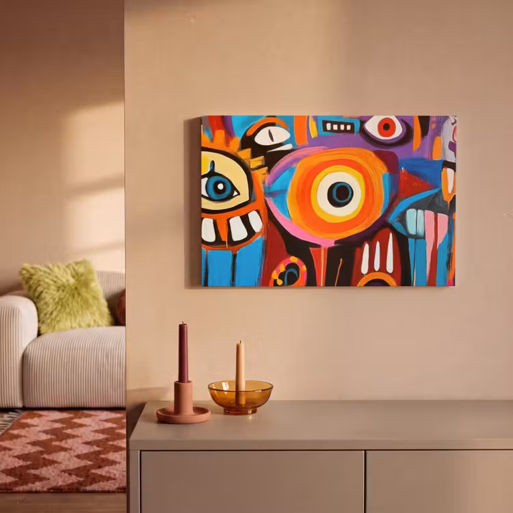 Canvas schilderij - Abstract - Gezicht - Kleurrijk — 2