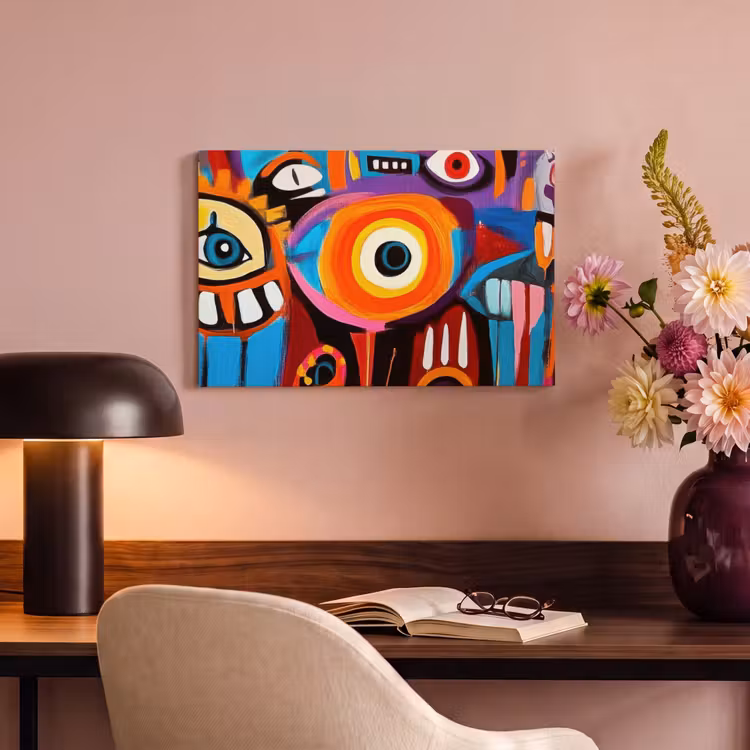 Canvas schilderij - Abstract - Gezicht - Kleurrijk — 4