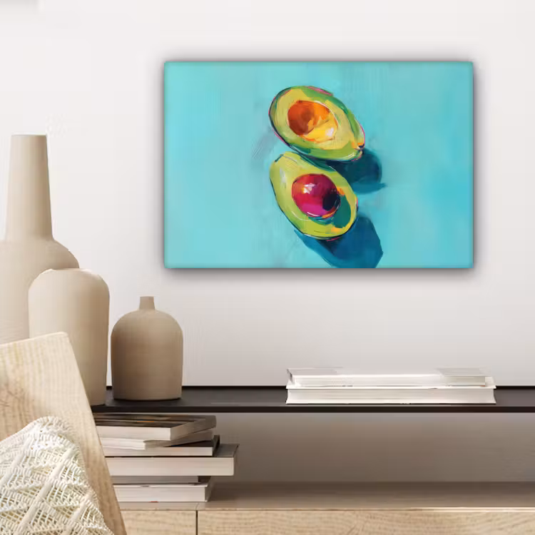 Canvas schilderij - Avocado - Groen - Pit - Schaduw — 5