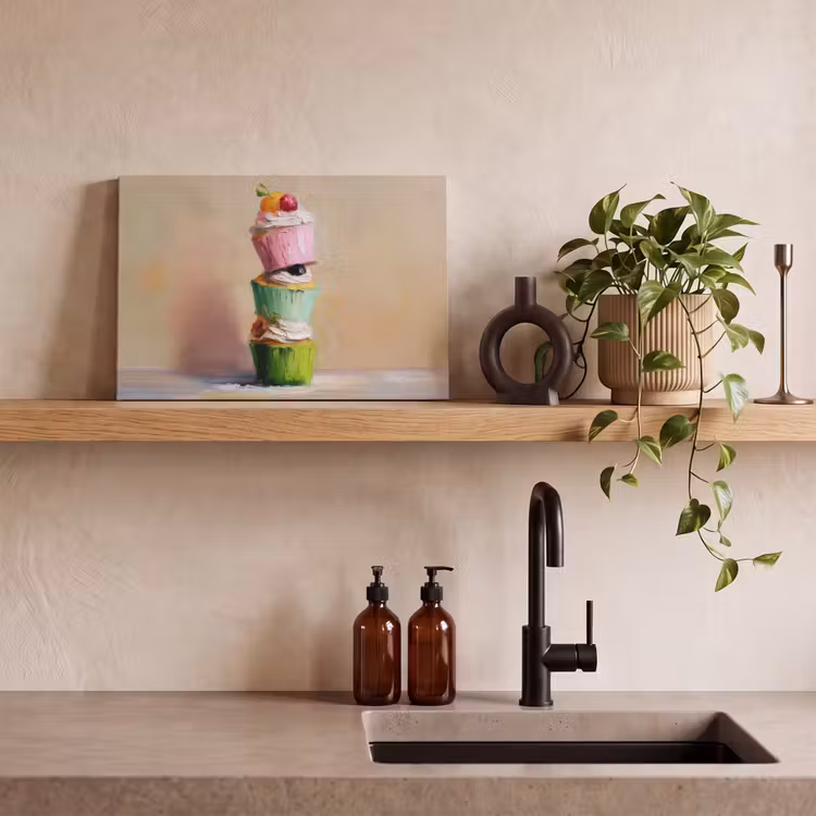 Canvas schilderij - Cupcakes - Gestapeld - Kleurrijk - Fruit — 3