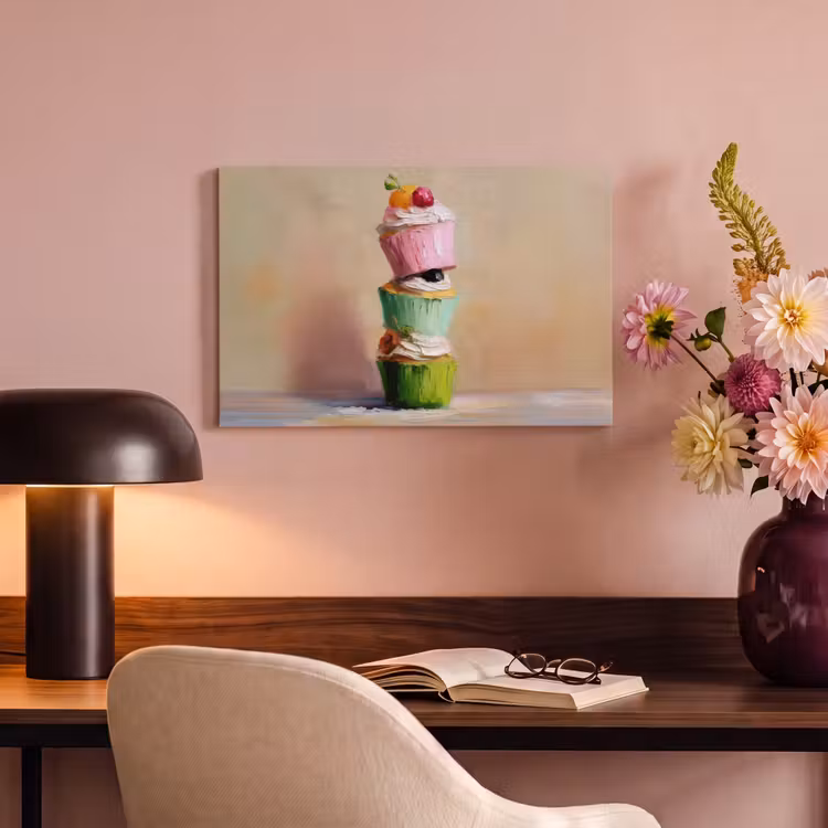 Canvas schilderij - Cupcakes - Gestapeld - Kleurrijk - Fruit — 4