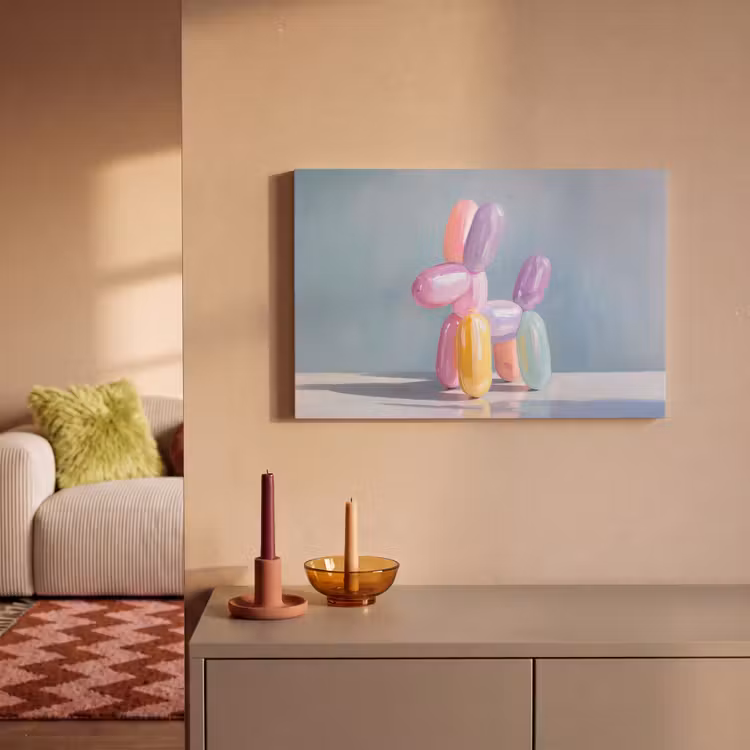 Canvas schilderij - Dier - Ballon - Pasteltinten - Glanzend — 2