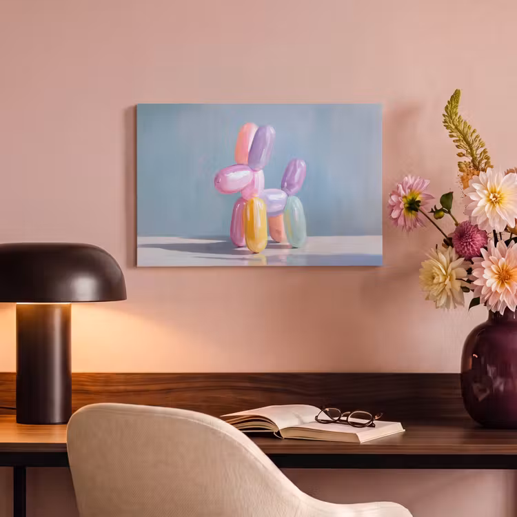 Canvas schilderij - Dier - Ballon - Pasteltinten - Glanzend — 4