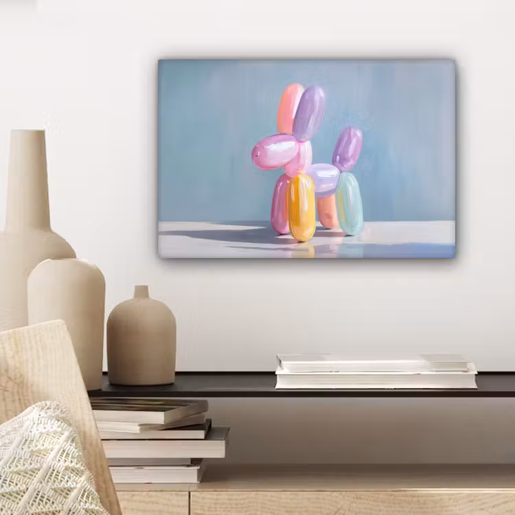 Canvas schilderij - Dier - Ballon - Pasteltinten - Glanzend — 5