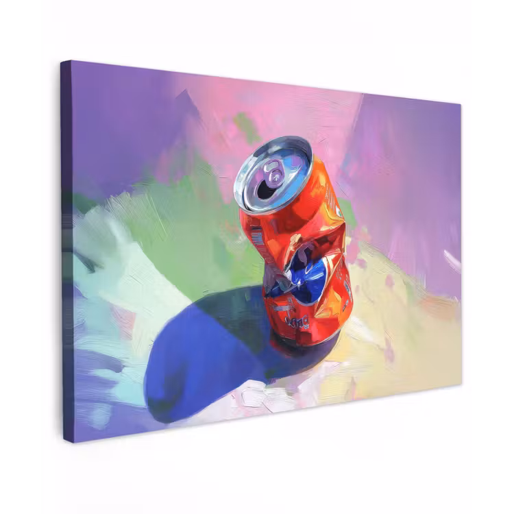 Canvas schilderij - Frisdrank - Blik - Paars — 1