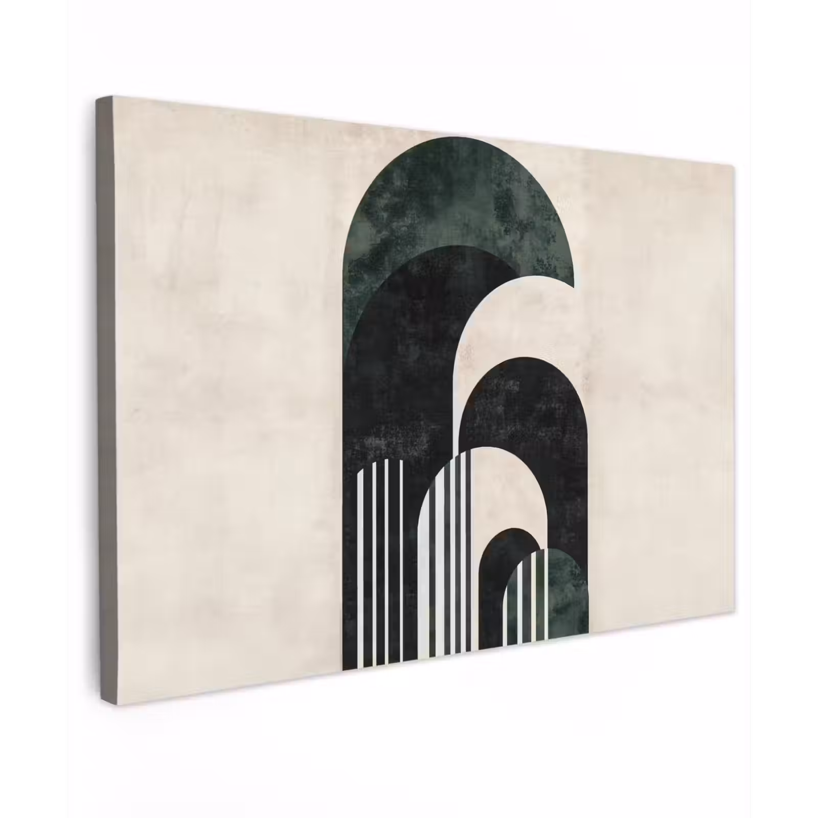 Canvas schilderij - Bogen - Donkergroen - Lijnen — 1