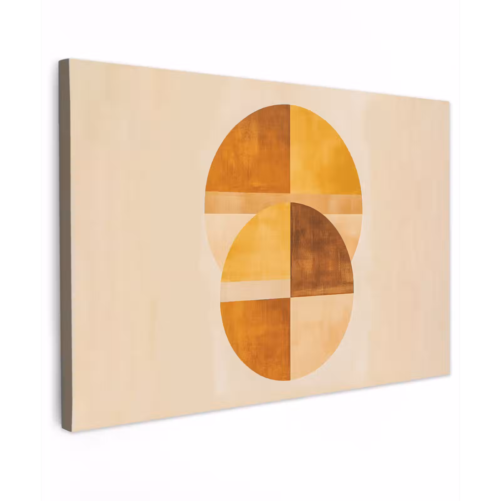 Canvas schilderij - Cirkels - Geel - Minimalistisch — 1