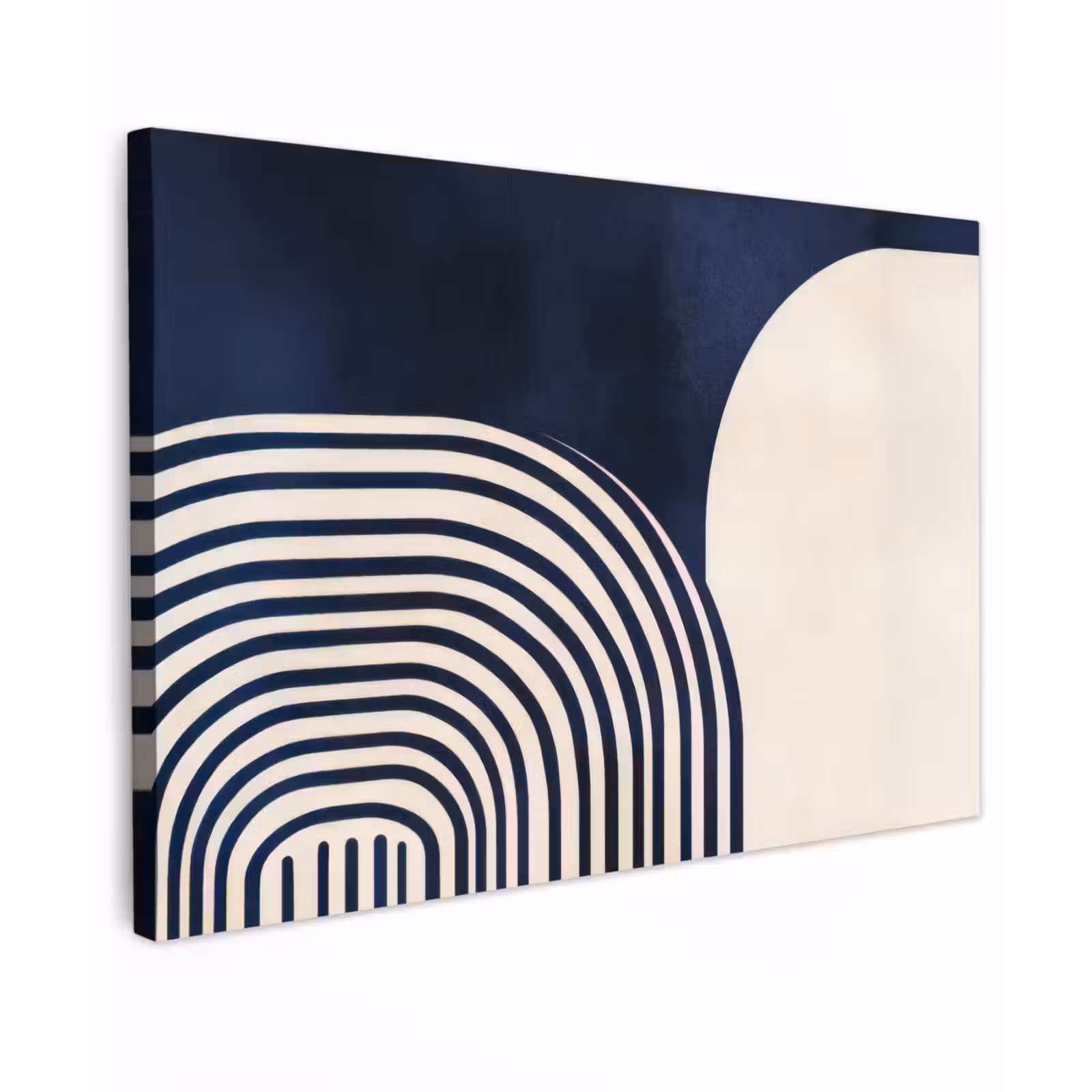 Canvas schilderij - Donkerblauw - Abstract - Lijnen — 1