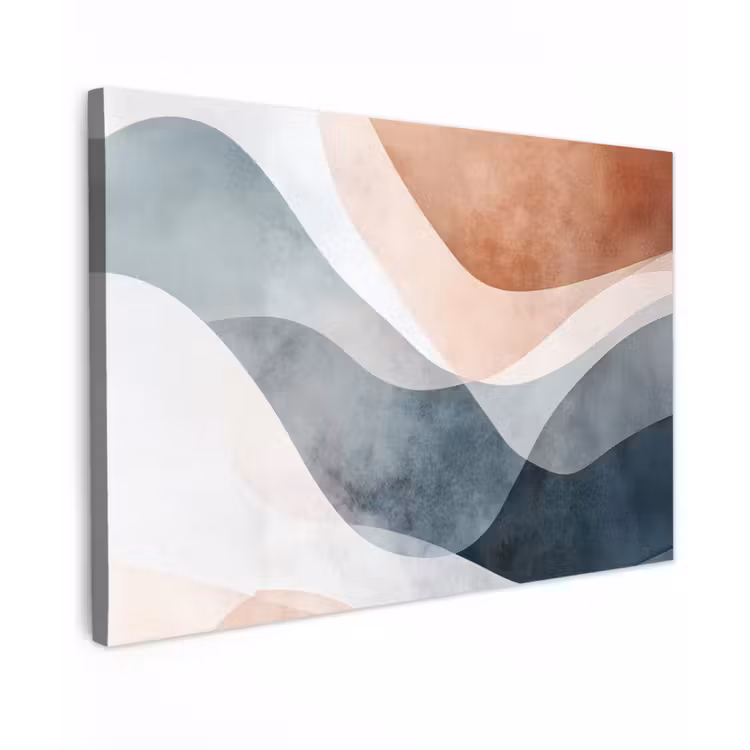 Canvas schilderij - Abstract - Golven - Blauw — 1