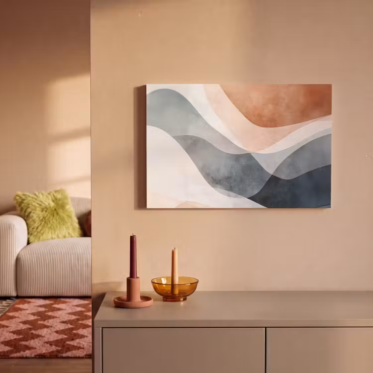Canvas schilderij - Abstract - Golven - Blauw — 2