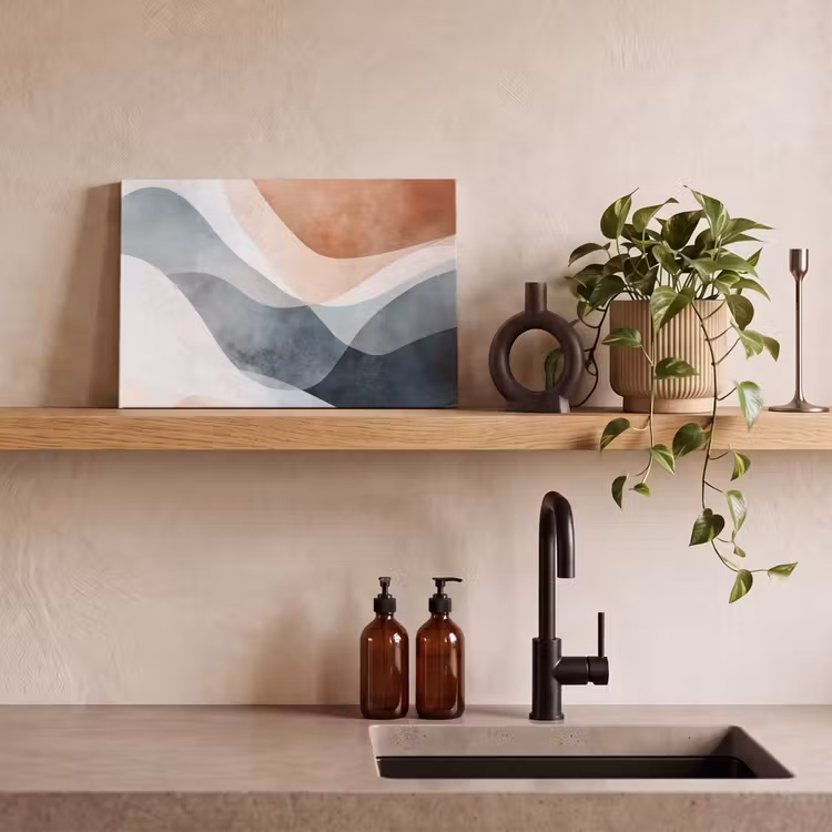Canvas schilderij - Abstract - Golven - Blauw — 3