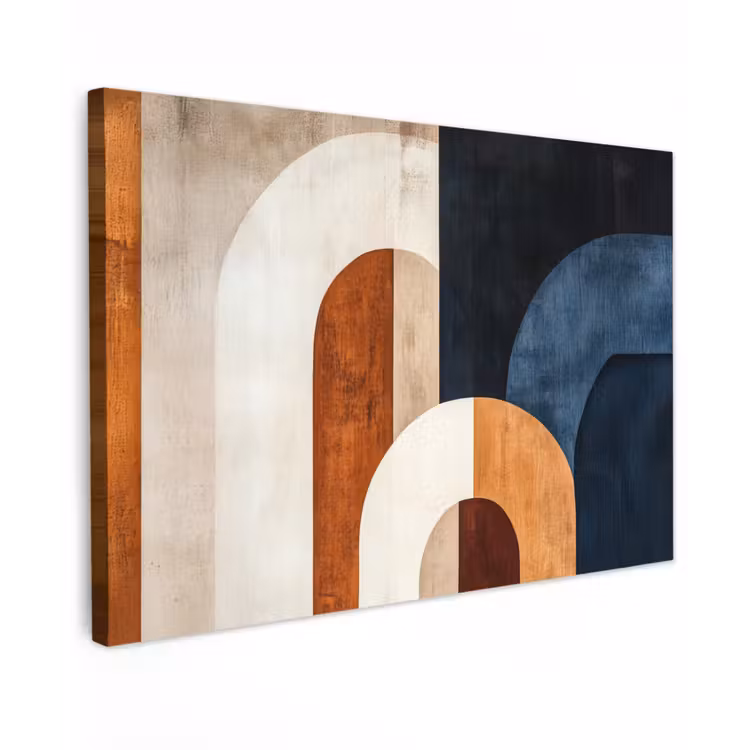 Canvas schilderij - Abstract - Vormen - Donkerblauw — 1