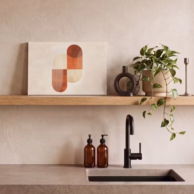 Canvas schilderij - Bogen - Beige - Vormen — 3