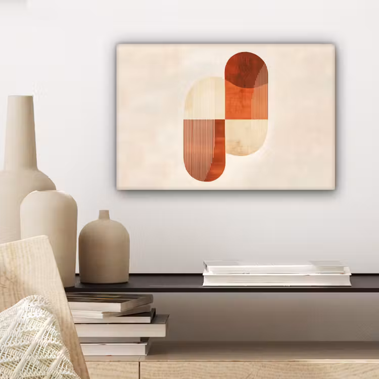Canvas schilderij - Bogen - Beige - Vormen — 5