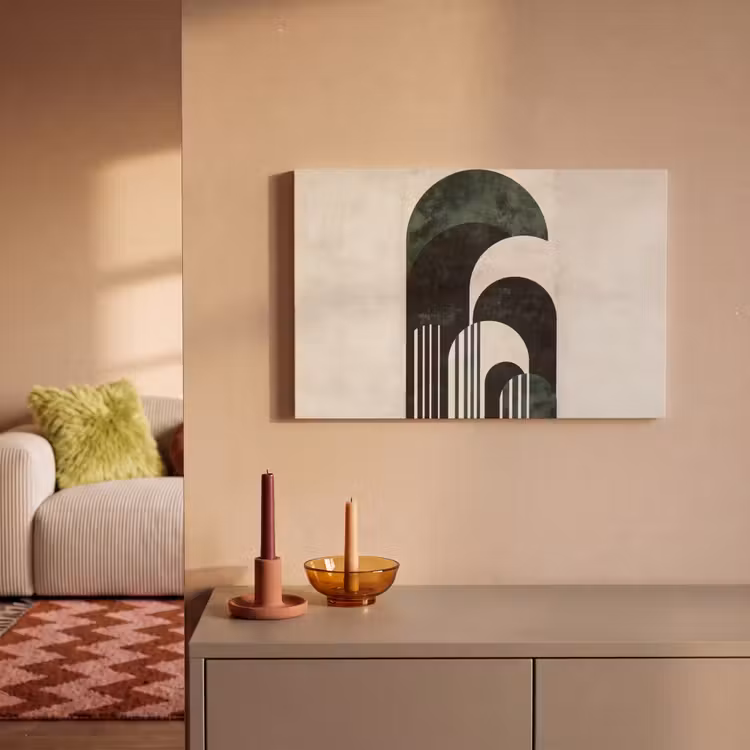 Canvas schilderij - Bogen - Donkergroen - Lijnen — 2