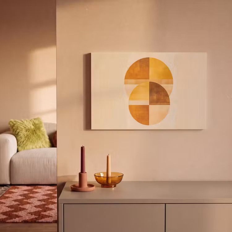 Canvas schilderij - Cirkels - Geel - Minimalistisch — 2