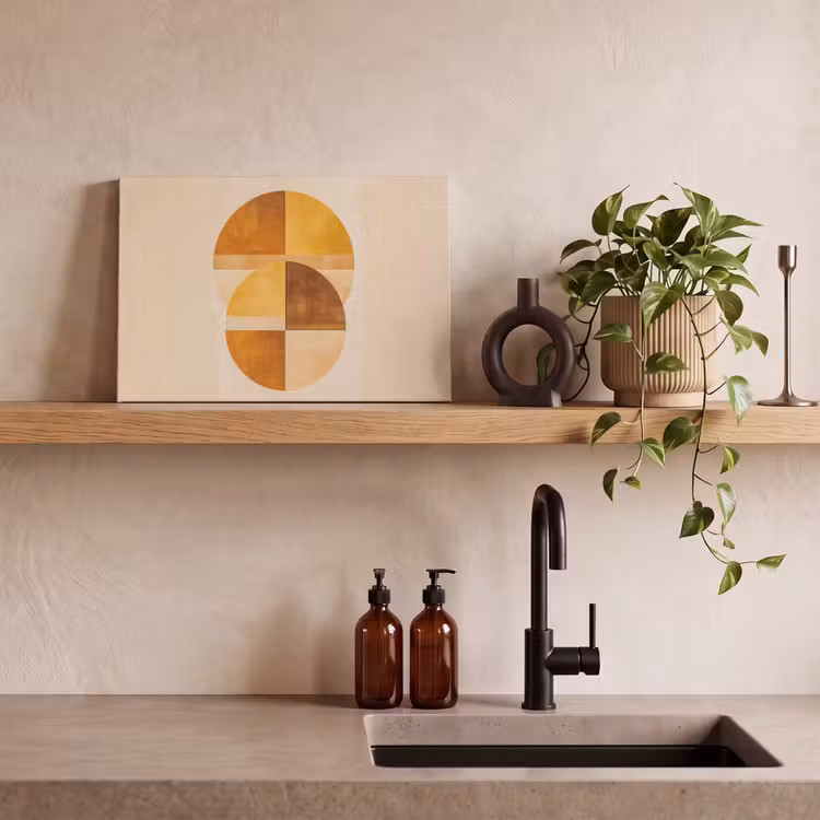 Canvas schilderij - Cirkels - Geel - Minimalistisch — 3