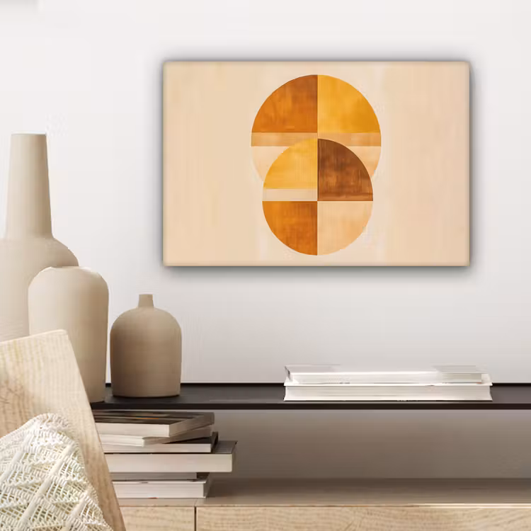 Canvas schilderij - Cirkels - Geel - Minimalistisch — 5
