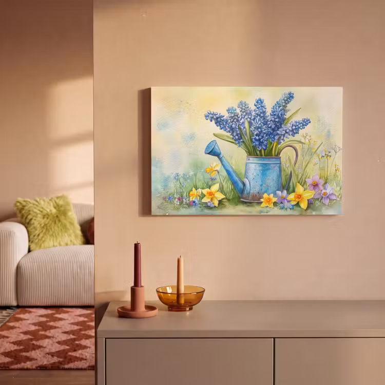 Canvas schilderij - Gieter - Lavendel - Bloesems — 2