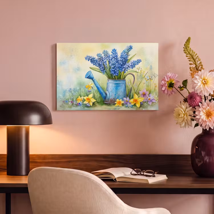 Canvas schilderij - Gieter - Lavendel - Bloesems — 4