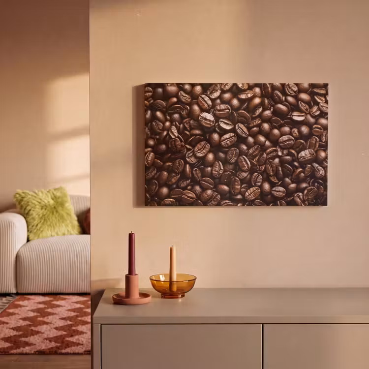 Canvas schilderij - Bonen - Close-up - Donkerbruin — 2