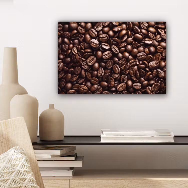 Canvas schilderij - Bonen - Close-up - Donkerbruin — 5