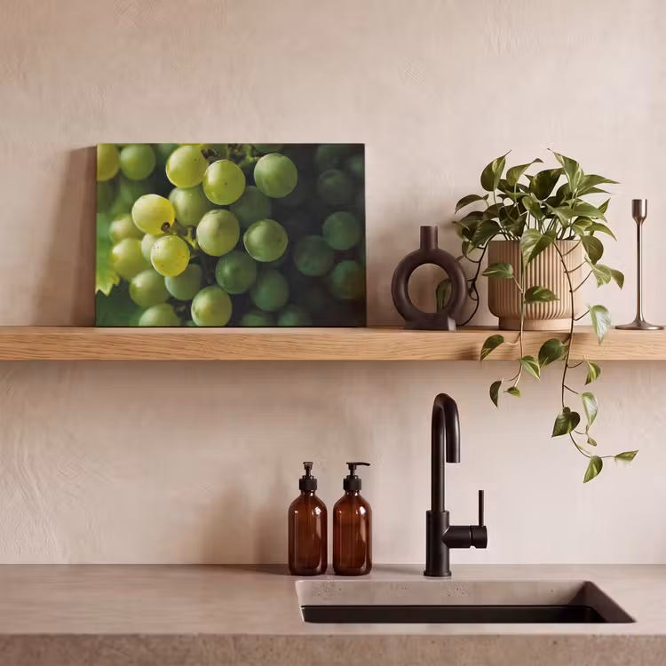 Canvas schilderij - Druiven - Tros - Groen — 3