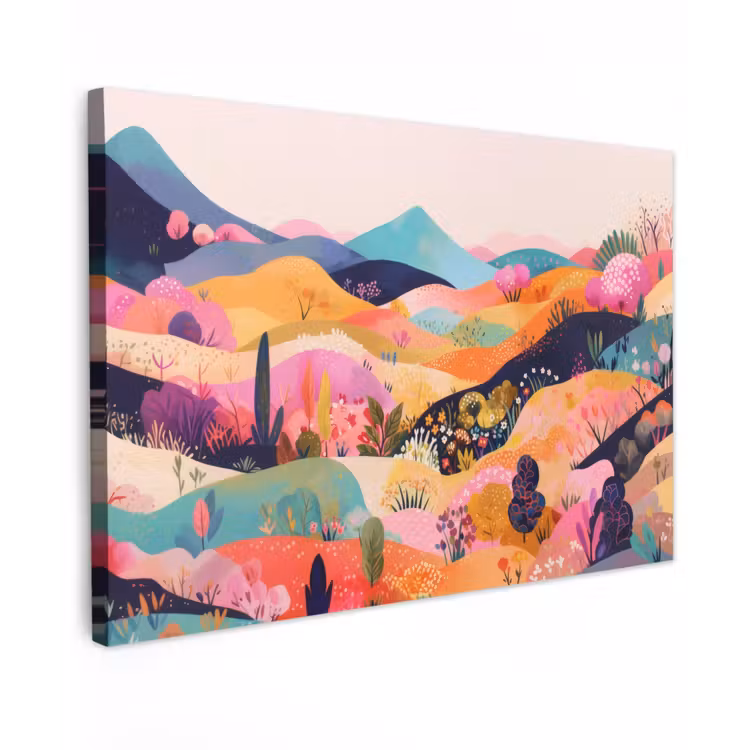 Canvas schilderij - Golvende heuvels - Abstracte planten - Dromerig — 1