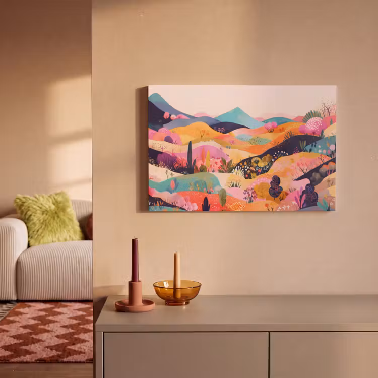 Canvas schilderij - Golvende heuvels - Abstracte planten - Dromerig — 2