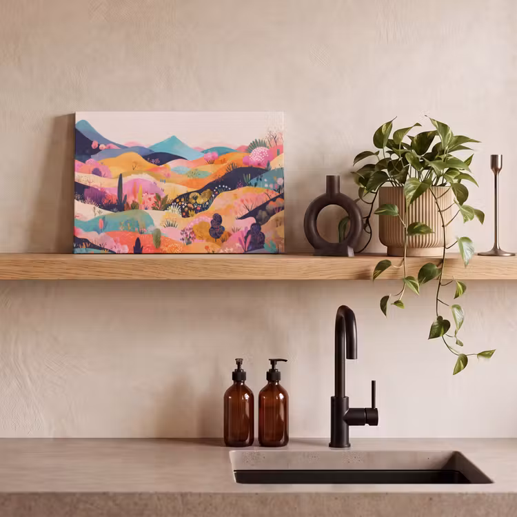 Canvas schilderij - Golvende heuvels - Abstracte planten - Dromerig — 3