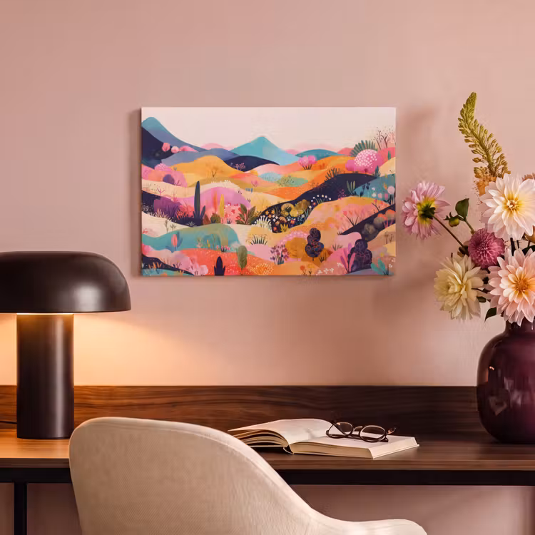 Canvas schilderij - Golvende heuvels - Abstracte planten - Dromerig — 4