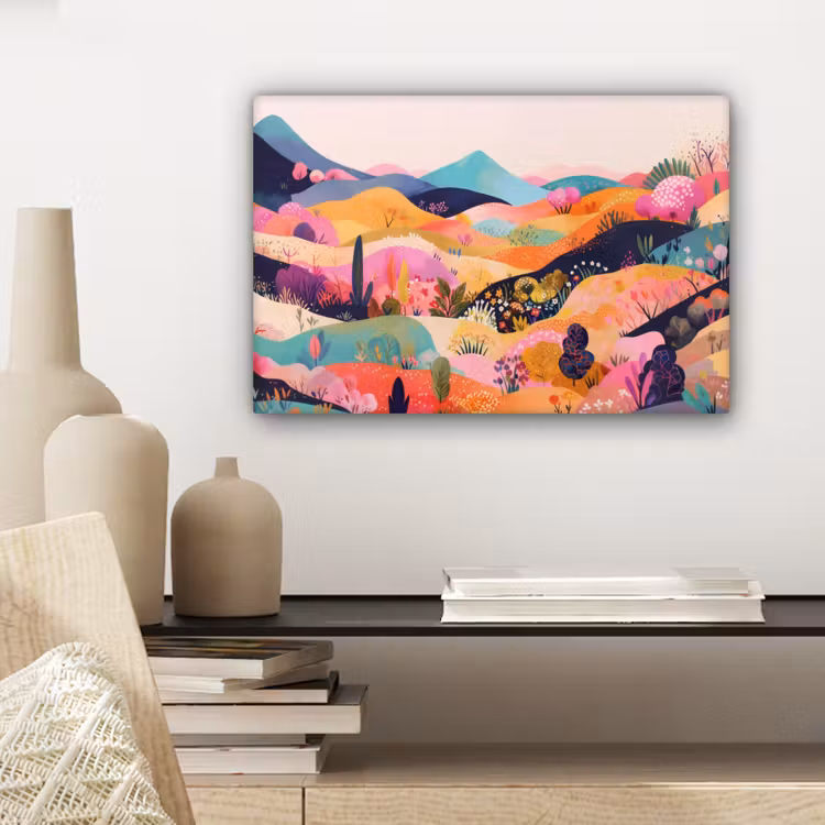 Canvas schilderij - Golvende heuvels - Abstracte planten - Dromerig — 5