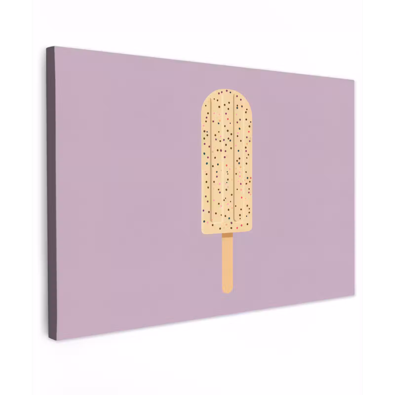 Canvas schilderij - Beige - Ijsje - Spikkels — 1